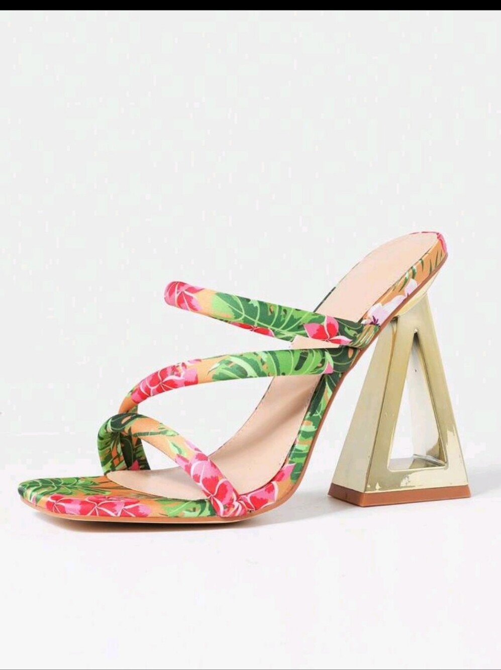 Multicolor Floral Strappy High Heel Sandal
